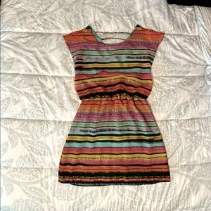 VTG RAINBOW STRIPED GO-GO STYLE MINI DRESS